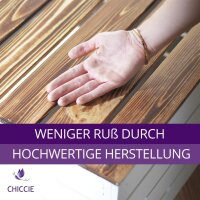 CHICCIE 3 Set Holzkiste Grete Wei&szlig; Geflammt 50x40x30cm - Kurzes Regal Weinkiste