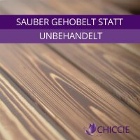 CHICCIE 3 Set Holzkiste Grete Wei&szlig; Geflammt 50x40x30cm - Kurzes Regal Weinkiste