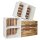 CHICCIE 3 Set Holzkiste Grete Wei&szlig; Geflammt 50x40x30cm - Kurzes Regal Weinkiste