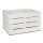 CHICCIE 3 Set Holzkiste Grete Wei&szlig; Geflammt 50x40x30cm - Kurzes Regal Weinkiste