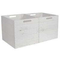 CHICCIE Kallax Holzkiste Karl - Aufbewahrungsbox Wei&szlig; 33x38x33cm Aufbewahrungskorb Schubladenbox Holzbox Holz Regal Box