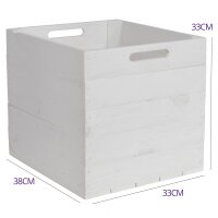 CHICCIE Kallax Holzkiste Karl Wei&szlig; 33x38x33cm - Aufbewahrungsbox Schubladenbox Holzbox
