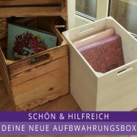 CHICCIE Kallax Holzkiste Karl - Aufbewahrungsbox Geflammt 33x38x33cm Aufbewahrungskorb Schubladenbox Holz Regal