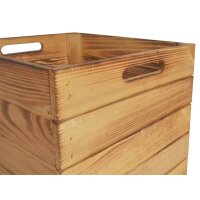 CHICCIE 4 Set Kallax Holzkiste Karl - Aufbewahrungsbox Geflammt 33x38x33cm Aufbewahrungskorb Schubladenbox Holz Regal