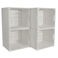 CHICCIE 4 Set Kallax Holzkiste Karl - Aufbewahrungsbox Wei&szlig; 33x38x33cm