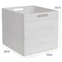 CHICCIE 4 Set Kallax Holzkiste Karl - Aufbewahrungsbox Wei&szlig; 33x38x33cm