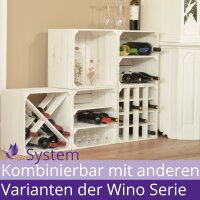 CHICCIE Weinregal Wino aus Holz - Wei&szlig; Geflammt 1x...