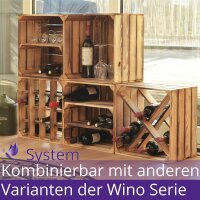 CHICCIE 3 Set Weinregal Wino aus Holz - Geflammt Wei&szlig; 2x Regal
