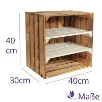 CHICCIE 3 Set Weinregal Wino aus Holz - Geflammt Wei&szlig; 2x Regal