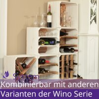 CHICCIE Weinregal Wino aus Holz - Wei&szlig; Geflammt X...